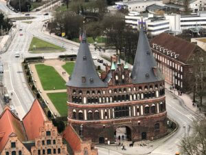 Holstentor seen from St. Petri, Lübeck