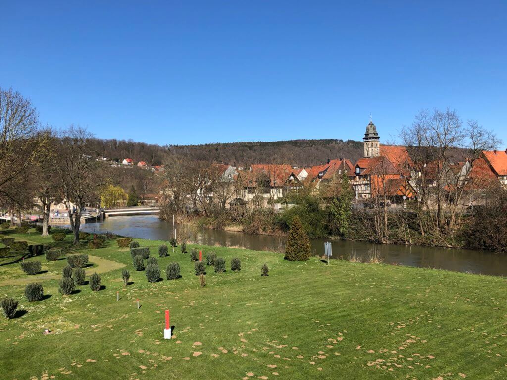 Old town seen from the Pionierbrücke, Hann. Münden