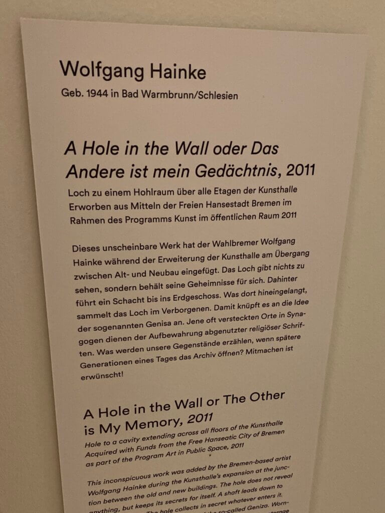 A Hole in the Wall, Kunsthalle, Bremen