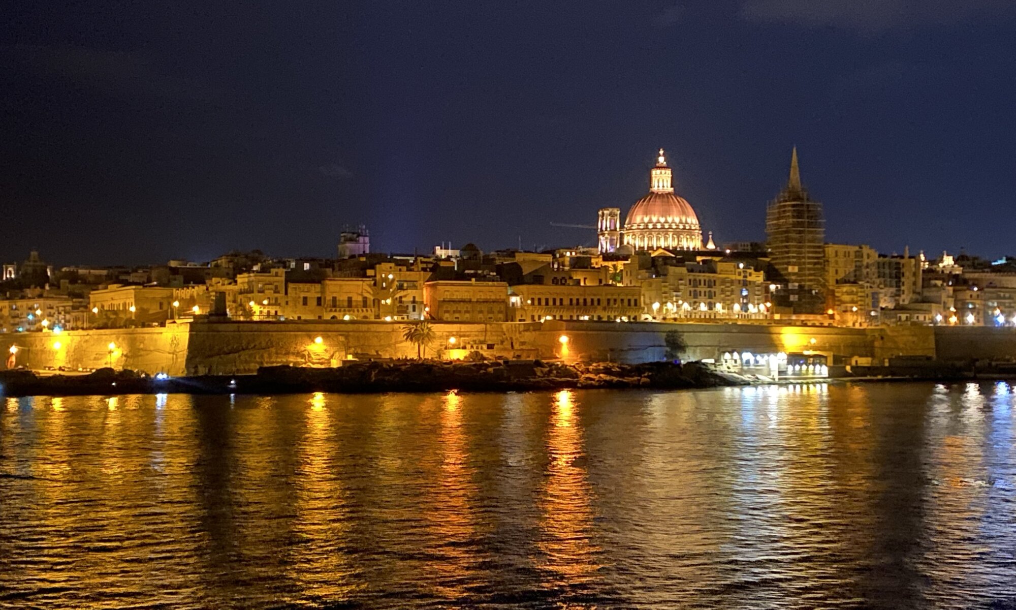 Valletta at night, Sliema