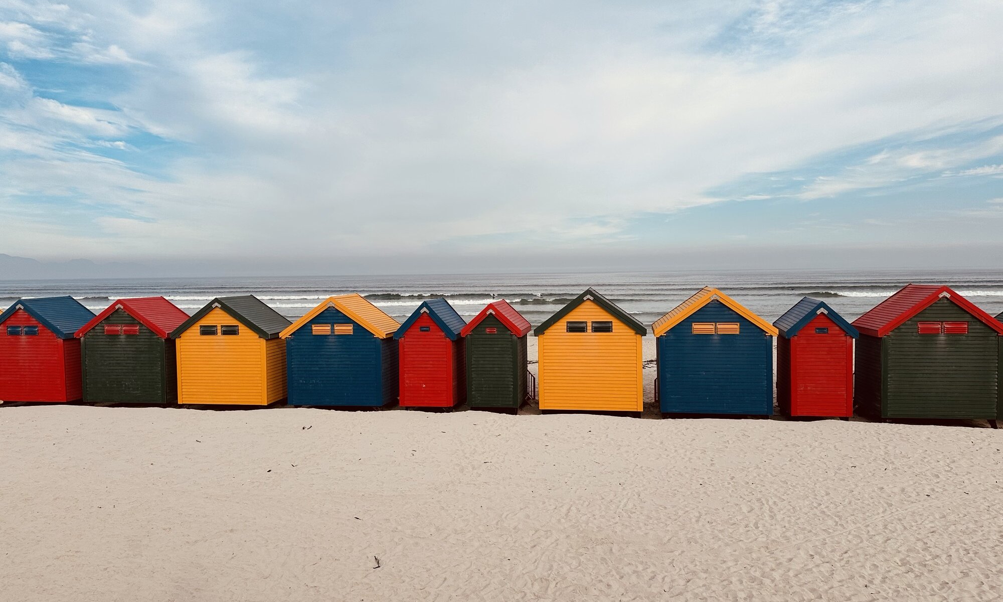 Colorful beach houses, Muizenberg