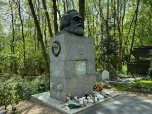New grave of Karl Marx, Highgate Cemetery, London