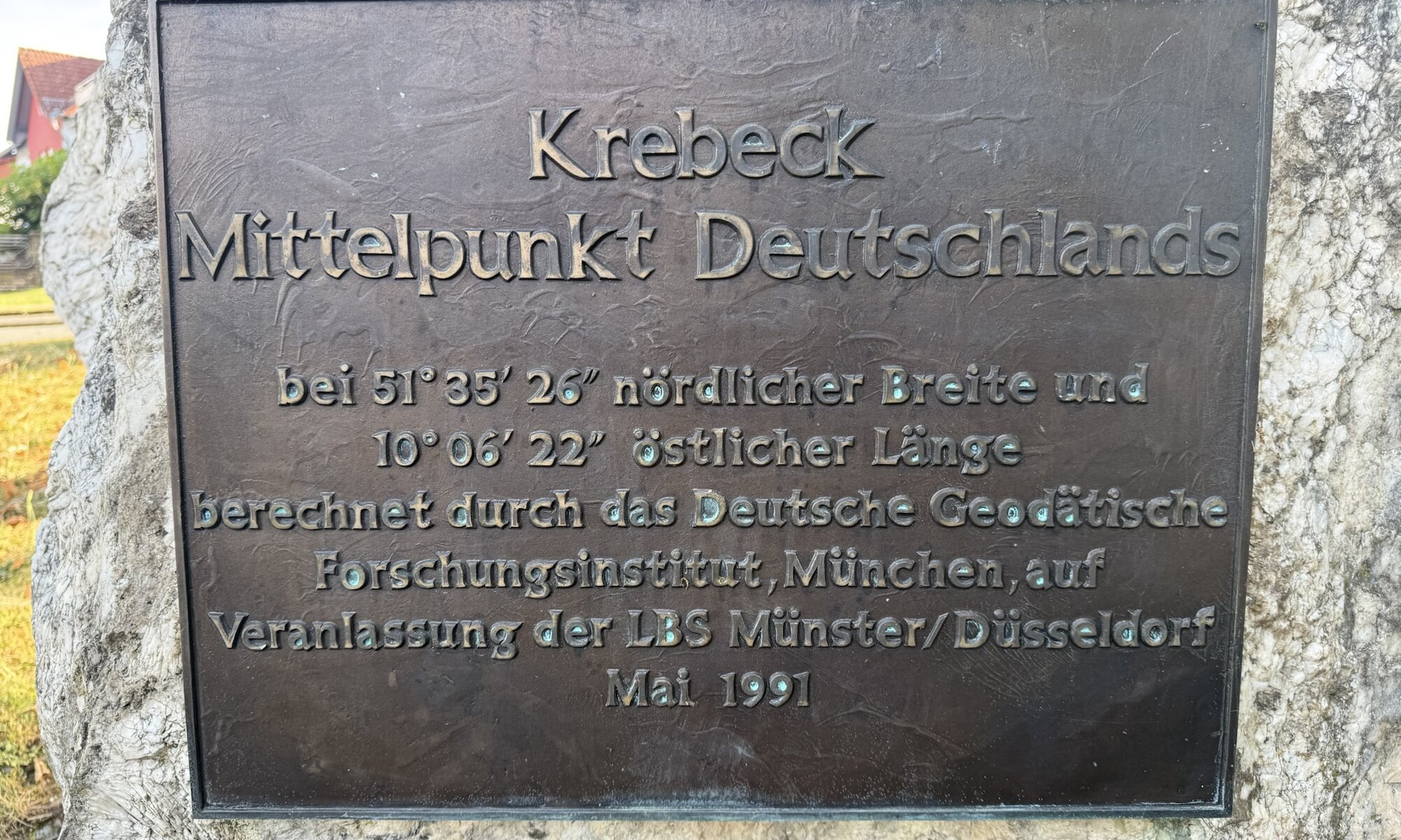 Information plaque on the geodetic centre of Germany, Krebeck, Gieboldehausen