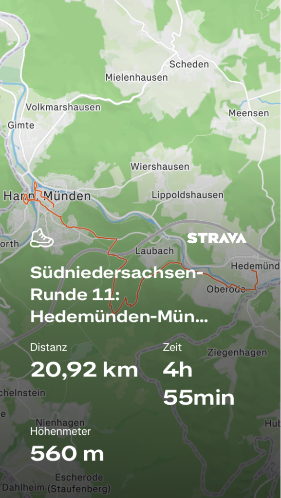 Südniedersachsen-Runde 11: Hedemünden-Hann. Münden on Strava